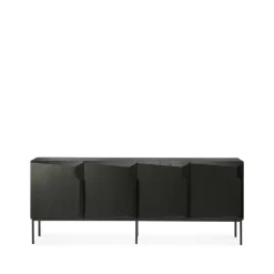 Ethnicraft Stairs sideboard 4 doors, -stained oak 200x80x46 cm Black Hot