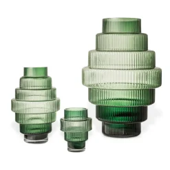 POLSPOTTEN Steps vase S 30 cm, Dark Green Discount