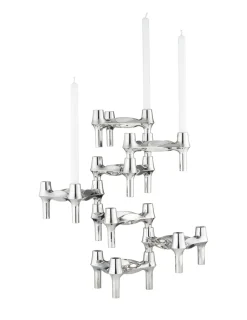 STOFF Nagel BMF candle holder, Chrome Silver-coloured Online
