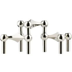 STOFF Nagel candle sticks 3-pack, chromium Silver-coloured Sale