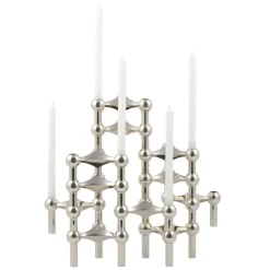 STOFF Nagel candle sticks 3-pack, chromium Silver-coloured Sale