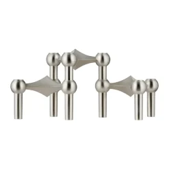 STOFF Nagel candle sticks 3-pack, Brushed chrome Silver-coloured Outlet