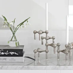 STOFF Nagel candle sticks 3-pack, chromium Silver-coloured Sale