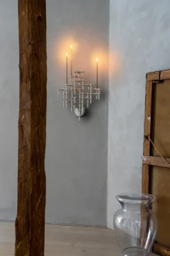 STOFF Nagel candle sticks wall, Chrome Silver-coloured Best