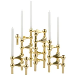 STOFF Nagel candle sticks 3-pack, brass Gold-coloured Hot