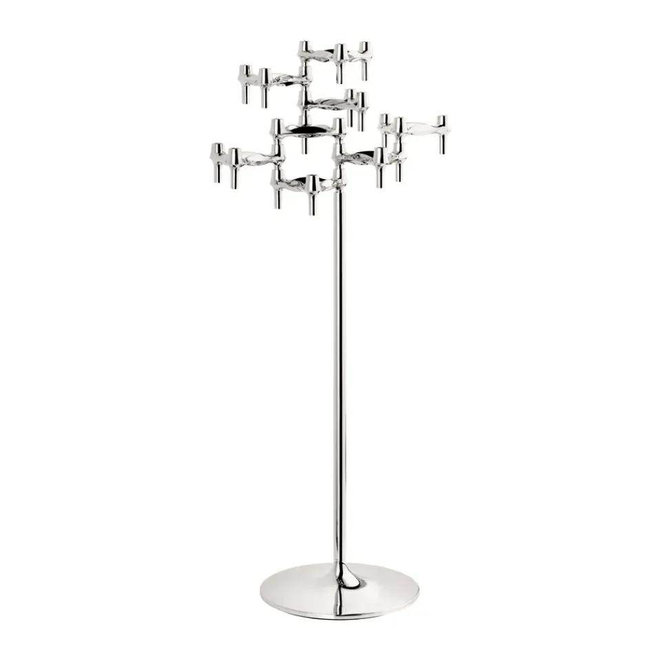 STOFF Nagel floor candle sticks 70 cm, Chrome Silver-coloured Best