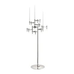 STOFF Nagel floor candle sticks 70 cm, Chrome Silver-coloured Best