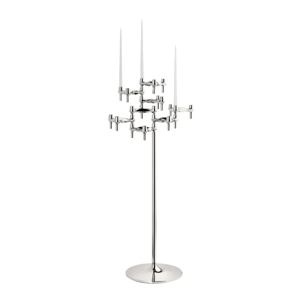 STOFF Nagel floor candle sticks 70 cm, Chrome Silver-coloured Best