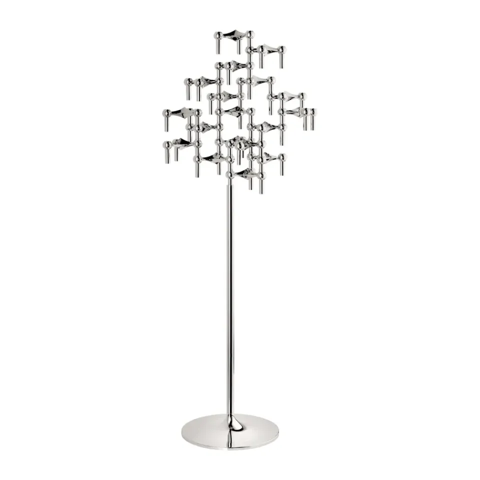 STOFF Nagel floor candle sticks 70 cm, Chrome Silver-coloured Best