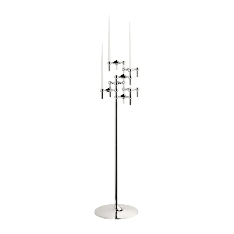 STOFF Nagel floor candle sticks 70 cm, Chrome Silver-coloured Best