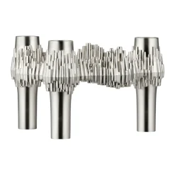 STOFF Quist candle holder, Brushed chrome Silver-coloured Best