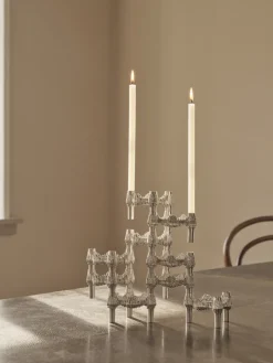 STOFF Quist candle holder, Brushed chrome Silver-coloured Best