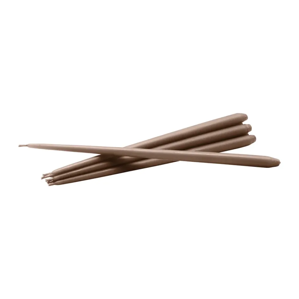 STOFF tapered candle by ester & erik 6-pack, Soft Brown Hot