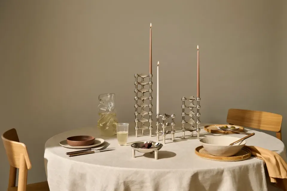 STOFF tapered candle by ester & erik 6-pack, Soft Brown Hot
