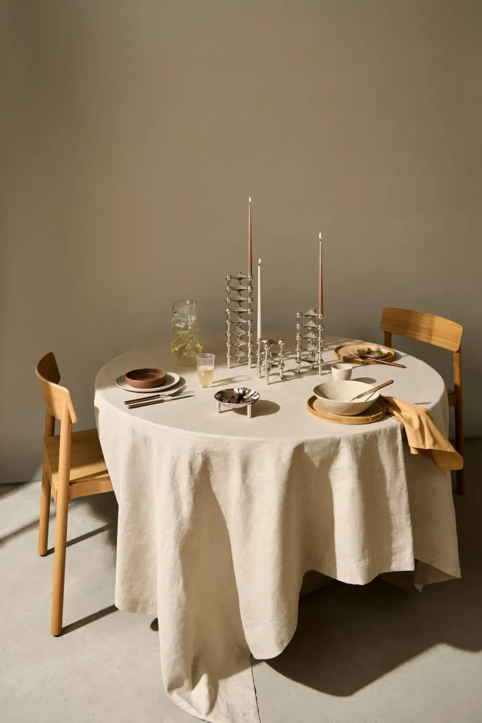 STOFF tapered candle by ester & erik 6-pack, Soft Brown Hot