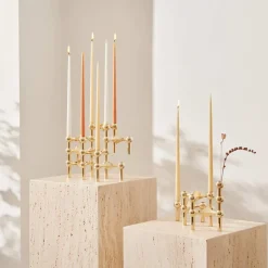 STOFF tapered candle by ester & erik 6-pack, Ginger Brown New