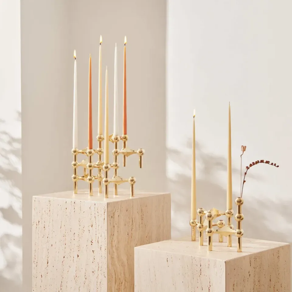 STOFF tapered candle by ester & erik 6-pack, Ginger Brown New