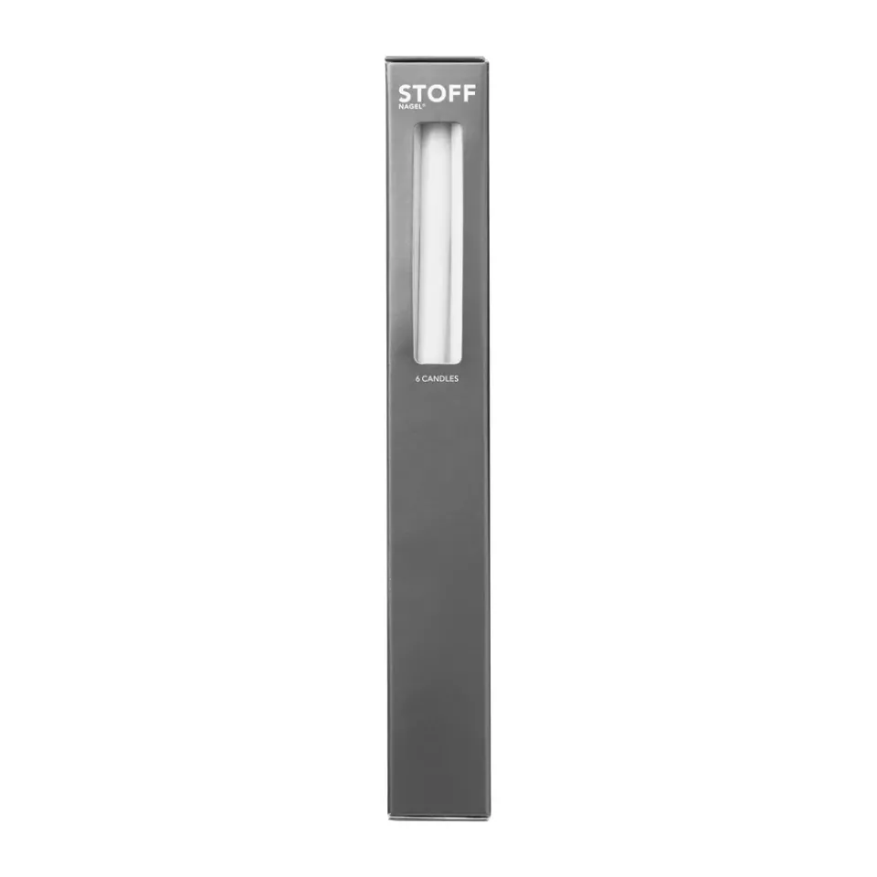 STOFF tapered candle by ester & erik 6-pack, White Hot