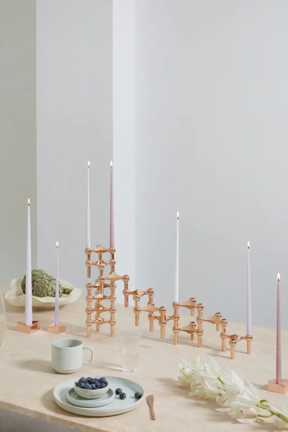 STOFF tapered candle by ester & erik 6-pack, White Hot