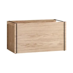 MOEBE Storage box oak 33x60 cm, Wood. black BrownBlack Discount