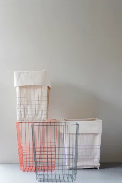 Mette Ditmer Store-it storage basket with cotton bag large, Thyme Green Best
