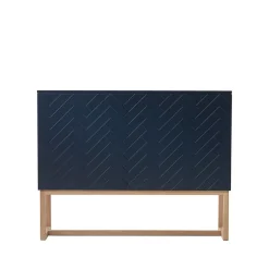 A2 Story Side table, Midnight , white oiled oak stand Blue