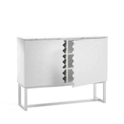 A2 Story Side table, , marble top, stand White Hot