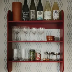TÔNN furniture Strapats wall shelf 62x73,6 cm, Burgundy Red New