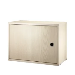 String cabinet with door, Ash veneer, 58x30 cm Beige Online