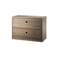 String cabinet with drawers, Walnut, 58x30 cm Brown Clearance
