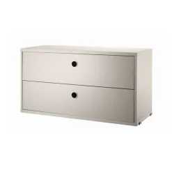 String cabinet with drawers, , 78x30 cm Beige Discount