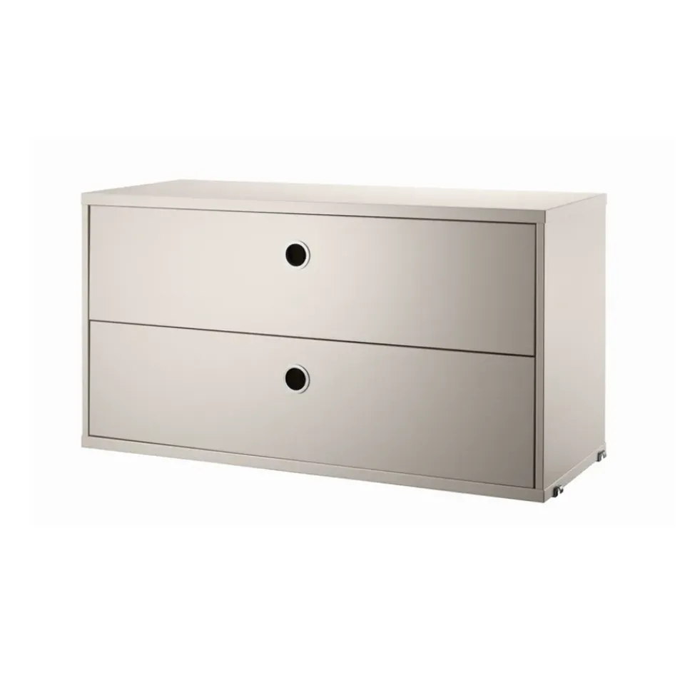 String cabinet with drawers, , 78x30 cm Beige Discount