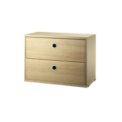 String cabinet with drawers, Oak, 58x30 cm Beige Outlet