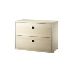 String cabinet with drawers, Ash veneer, 58x30 cm Beige Best