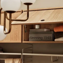 String cabinet with flip door, Ash, 78x30 cm Beige