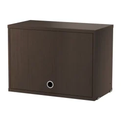 String cabinet with flip door, Dark oak, 58x30 cm Brown Hot
