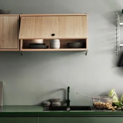 String cabinet with flip door, Walnut, 78x30 cm Brown Discount