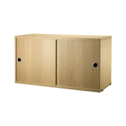 String cabinet with sliding door, Oak, 78x30 cm Beige New