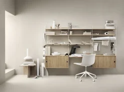String cabinet with sliding door, Oak, 78x30 cm Beige New