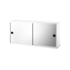 String cabinet with sliding door, , mirror sliding doors, 78x20 cm White Best