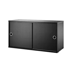 String cabinet with sliding door, stained ash, 78x30 cm Black Hot