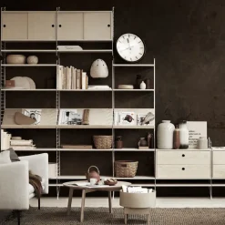 String cabinet with sliding door, Ash stain, 78x20 cm Black Clearance