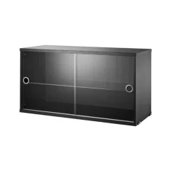String display cabinet, Ash stain, 78x30 cm Black Sale