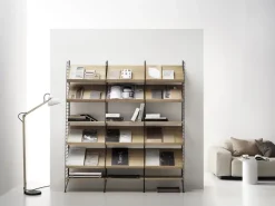 String magazine shelf wood, Oak, 58x30 cm Beige Online