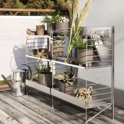 String Outdoor Freestanding post, Galvanized Grey