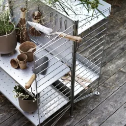 String Outdoor Freestanding post, Galvanized Grey