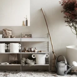String Outdoor shelf, Galvanized-58x30 cm-high edge Grey Clearance