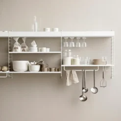 String shelf metal, , 58x30 cm, high edge Black Clearance