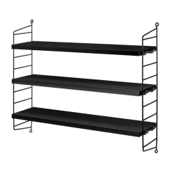 String shelf Pocket stained ash, stained ash Black Outlet