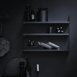 String shelf Pocket stained ash, stained ash Black Outlet